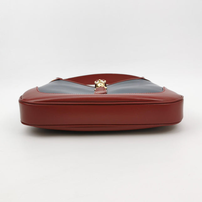Gucci Jackie 1961 Small Navy and Burgundy Leather Crossbody Bag