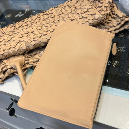 Bottega Veneta Cabat Limited Tan Poussin Paillettes Tote Beige