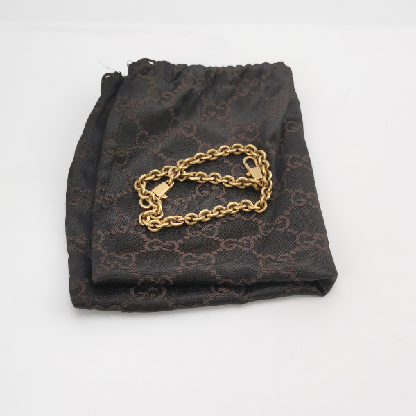 Sold Gucci Horsebit 1955 Chain Clutch Small Cloth Beige Monogram Brown Leather Shoulder bag