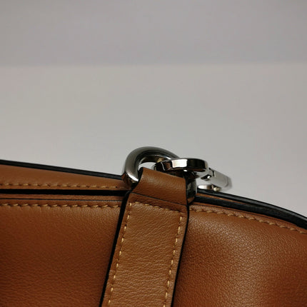 Loewe Puzzle Small Tan Brown Calfskin leather Bag White Logo