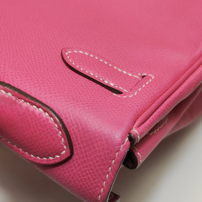 Hermes Kelly 32 Retourne E5 Rose Tyrien Pink Epsom Leather Palladium Hardware 2011