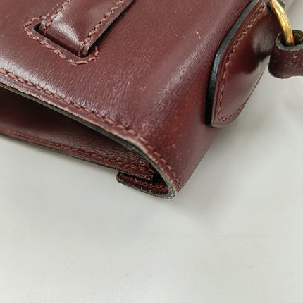 Hermes Kelly 32 Sellier Burgundy Box Leather Gold HW 1987