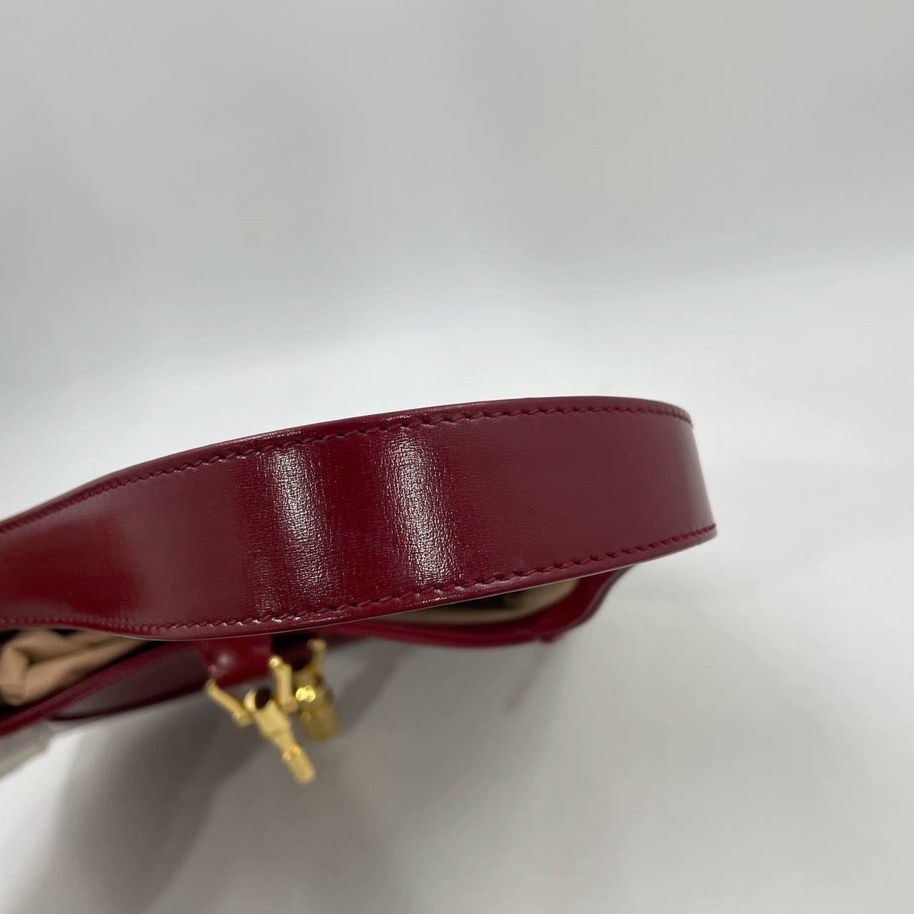 Gucci Jackie 1961 Small Burgundy Red Leather Bag with Adjustable Strap