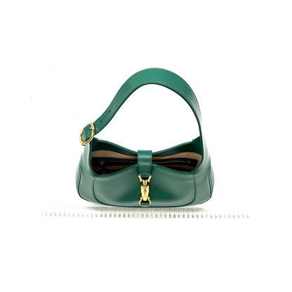 Gucci Jackie 1961 Green Leather Bag Small with Adjustable Strap