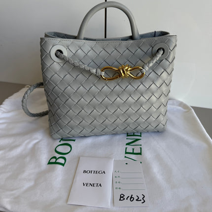 Bottega Veneta Small Andiamo Grey Handbag-Luxbags