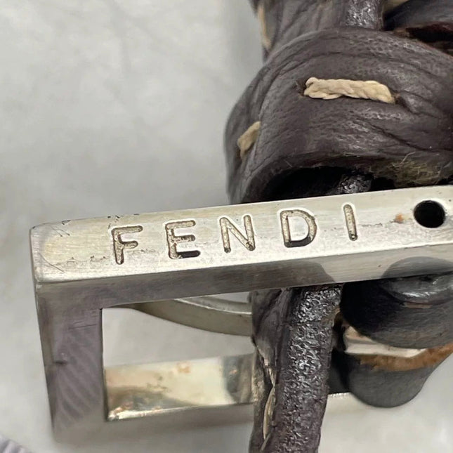 Fendi Baguette Selleria Calfskin Leather Brown Shoulder Bag