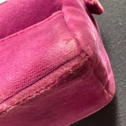 Loewe Amazona 19 Mini Handbag in Purple Velvet with Crystal Logo