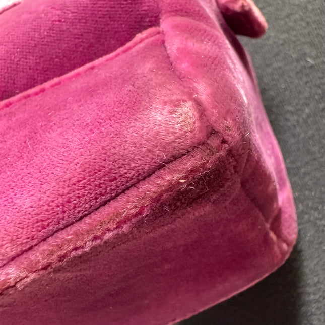 Loewe Amazona 19 Mini Handbag in Purple Velvet with Crystal Logo