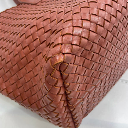 Bottega Veneta Cabat Large Intreccio Leather Tote Bag Brick Red 41cm
