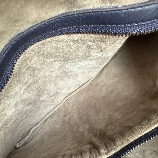 Bottega Veneta Veneta Hobo Midnight Blue Dark Navy Intrecciato Leather Bag 47cm