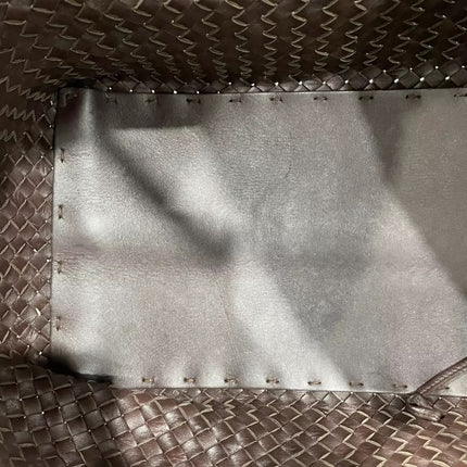 Bottega Veneta Cabat Tote Intreccio Leather Dark Chocolate Brown 40cm