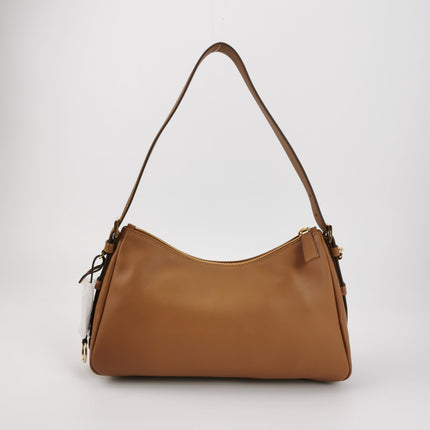 Prada Aimée Tan Brown Medium Calfskin Leather Shoulder Bag