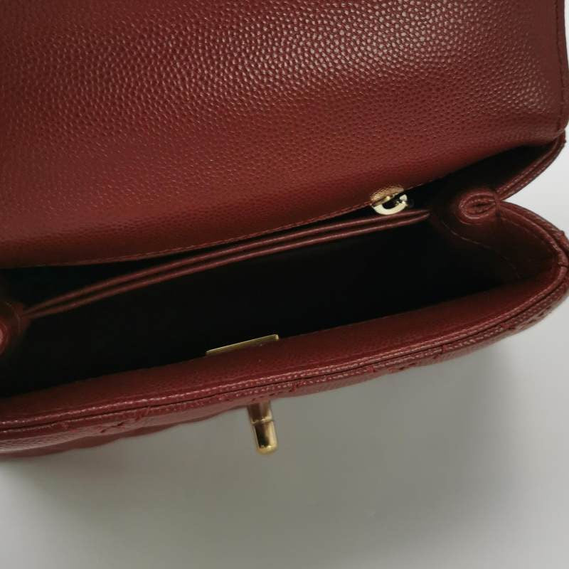 Chanel Coco Handle Mini Burgundy Caviar Leather Crossbody Bag