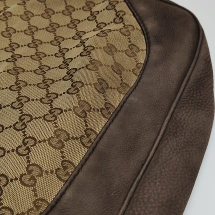 Gucci Jackie 1961 Soft Medium Brown Suede Leather and Monogram Web