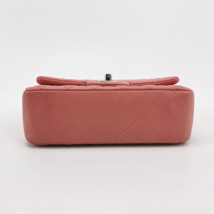 Chanel Classic Flap Mini 2016 Pink Lambskin Leather Silver Hardware