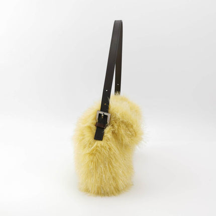 Sold Fendi Baguette Yellow Furry Shoulder Bag