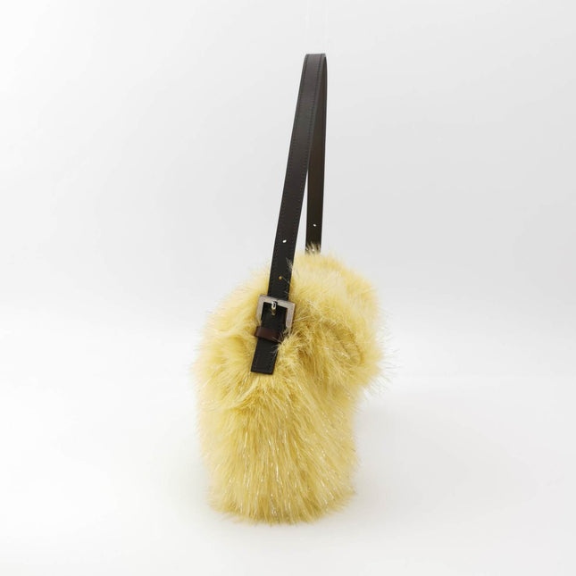 Sold Fendi Baguette Yellow Furry Shoulder Bag