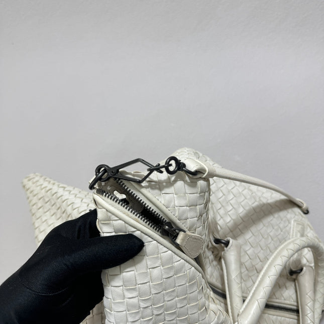 Bottega Veneta Maxi Convertible Tote Bag White Leather Two-way Carry 50cm