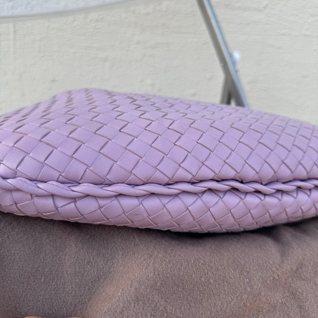 Sold Bottega Veneta Veneta Hobo Medium Lilac Lavender Intrecciato Leather Bag 40cm