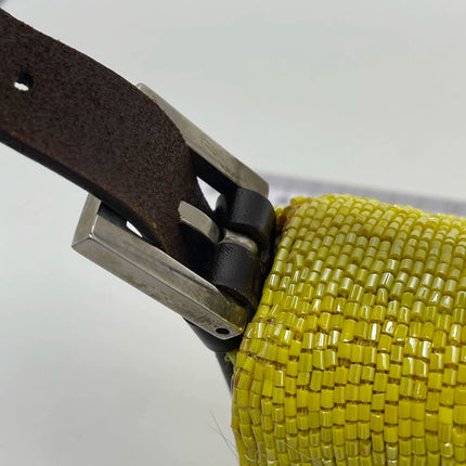 Fendi Baguette Vintage Shoulder bag with Glitter Yellow Beads