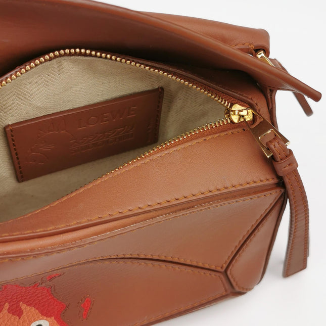 Loewe x Howl's Moving Castle Studio Ghibli Collection Puzzle Calcifer Mini Tan Brown