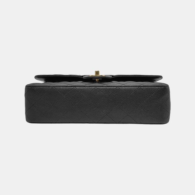 Chanel Classic Flap Medium Black Caviar Leather Gold-tone Hardware