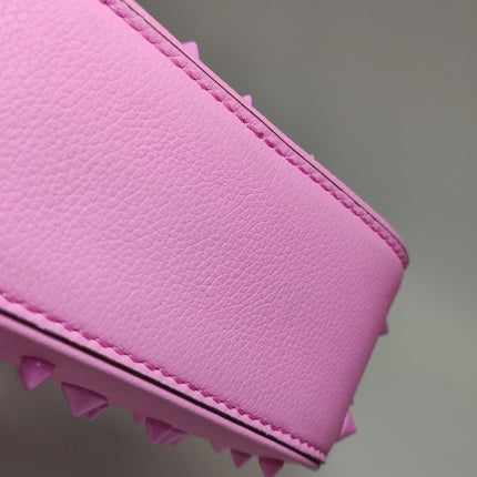 Versace La Medusa Mini Pink Studded Top Handle Bag