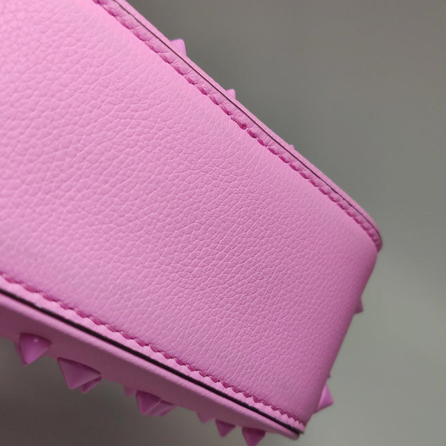 Versace La Medusa Mini Pink Studded Top Handle Bag