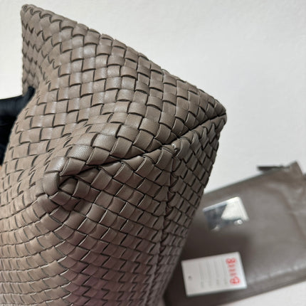 Sold Bottega Veneta Cabat Large Intreccio Leather Tote Bag Grey 40-43cm