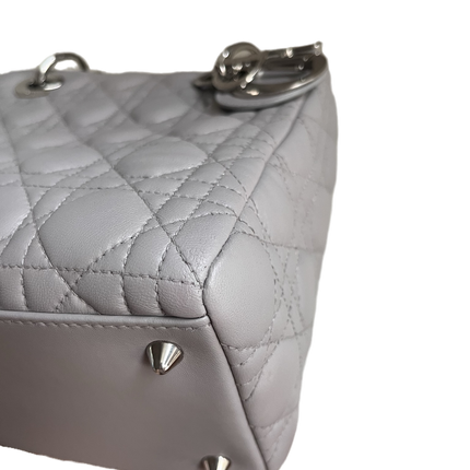 Sold Lady Dior Grey Cannage Leather Medium no strap