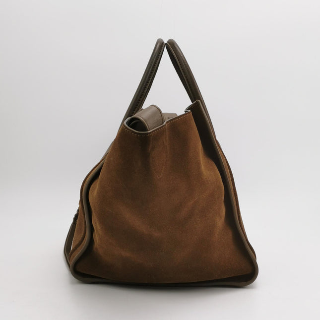 Celine Phantom Mini Dark Brown Suede Leather 30cm