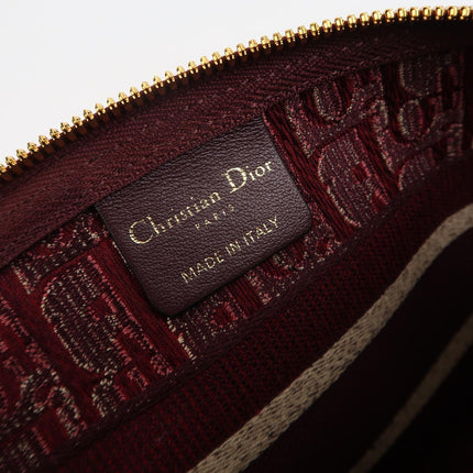 Christian Dior Velvet Oblique Cosmetic Pouch Burgundy