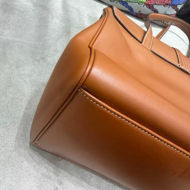 Celine Soft 16 Bag Medium Caramel Natural Tan Smooth Satin Calfskin Leather