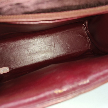 Chanel Vintage Quilted Flap Crossbody Messenger Bag Deep Burgundy Brown