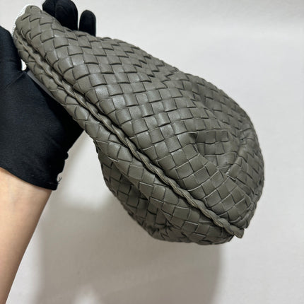 Sold Bottega Veneta Belly Hobo Intrecciato Grey Leather Medium 40cm