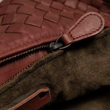 Bottega Veneta Garda Burgundy Intrecciato Nappa Leather Large 33cm