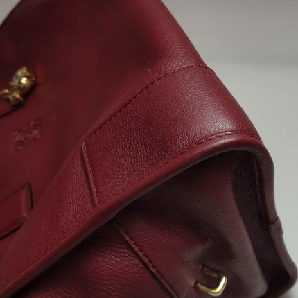 Loewe Amazona 36 Medium Burgundy Leather Dragon Lock Gold-tone Hardware