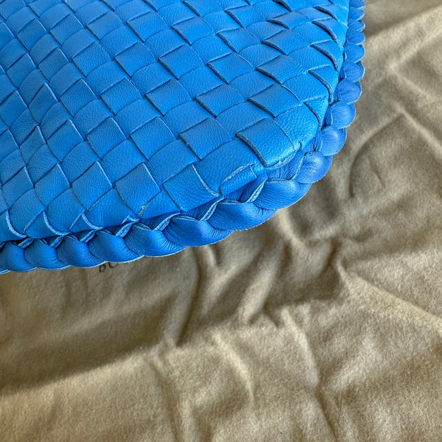 Bottega Veneta Veneta Hobo Medium Royal Blue Intrecciato Leather Bag 47cm