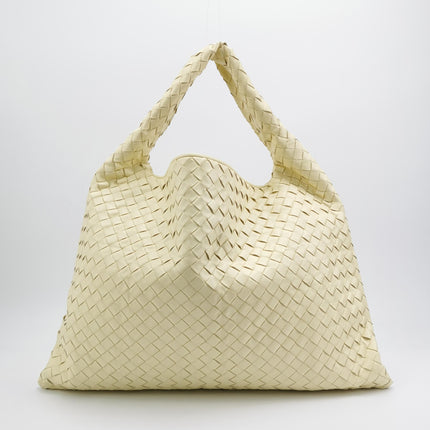 Bottega Veneta Hop Large Leather Pale Cream Yellow Hobo Bag