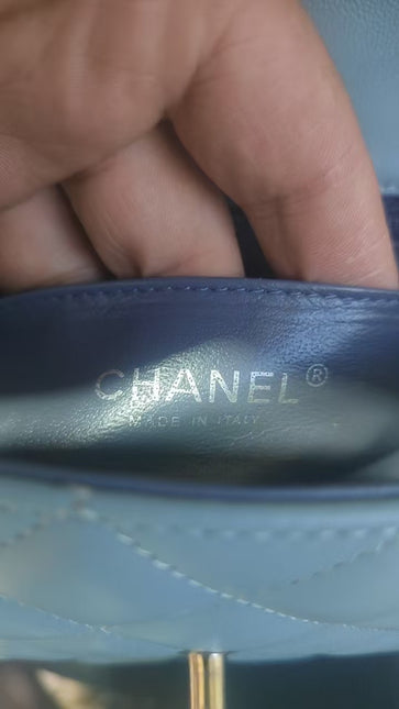 Sold Chanel Classic Flap Rectangular Mini Misty Blue Lambskin, 2011-2012
