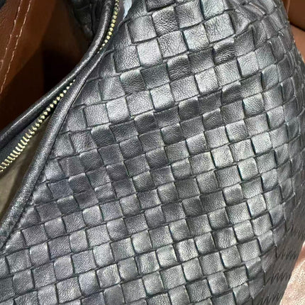Bottega Veneta Veneta Intrecciato Hobo Bag Large Black Leather 47cm