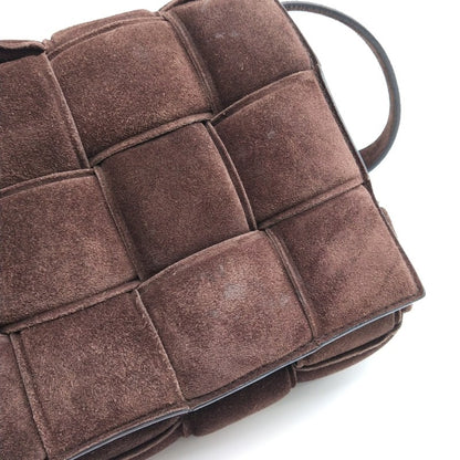 Bottega Veneta Padded Cassette Suede Leather Dark Brown Tan