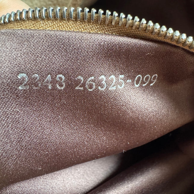 Fendi Mamma Baguette Beige Felt Fabric Silver Hardware Shoulder Bag