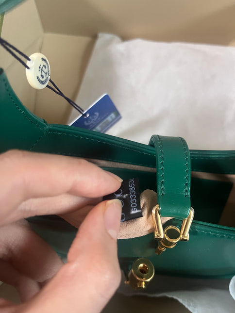 Sold Gucci Jackie 1961 Mini Handbag in Green Leather with Adjustable Strap Giftable Condition