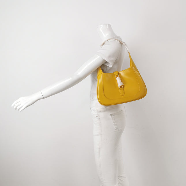 Gucci Jackie 1961 Yellow Leather Bag Small Shoulder Bag With Strap