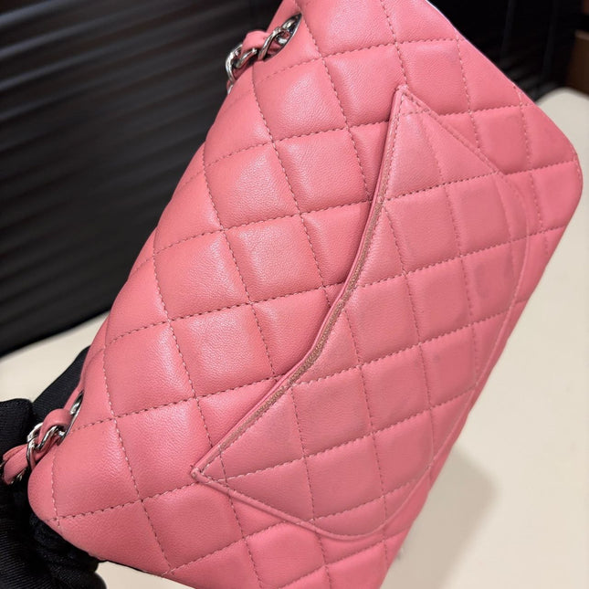 Chanel Classic Flap Mini 2013 Pink Lambskin Leather Silver Hardware