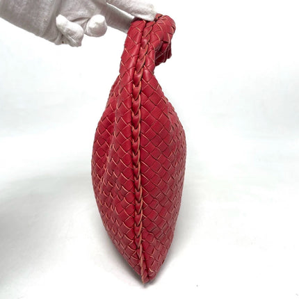 Sold Bottega Veneta Intrecciato Hobo Bag Medium Burgundy Lambskin leather