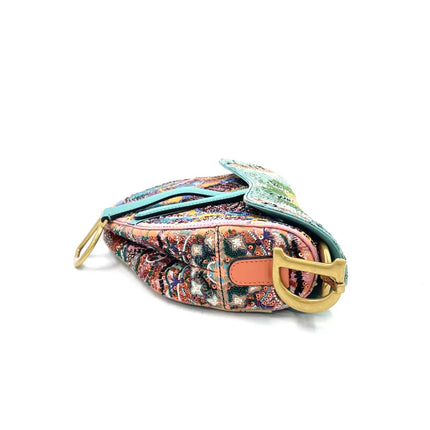 Dior In Lights Saddle Medium Multicolor Beads and Calfskin Leather Shoulder Bag
