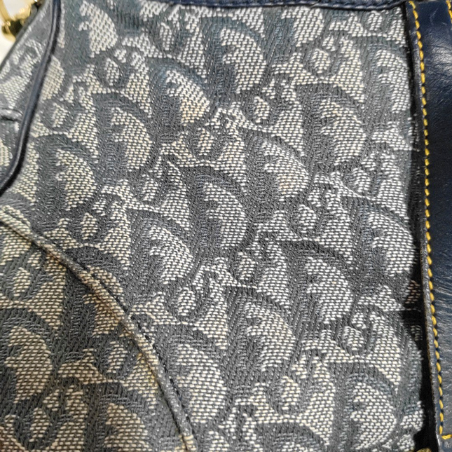 Dior Saddle Vintage Navy Oblique with Multicolor Silk Lining
