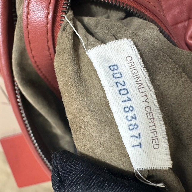 Sold Bottega Veneta Veneta Hobo Small Burgundy 40cm Lambskin Leather